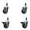 Service Caster 3.5'' Thermoplastic Rubber Wheel Swivel 7/8'' Expanding Stem Caster Set 2 Brakes, 4PK SCC-EX20S3514-TPRB-2-PLB-2-78 - alternate 1